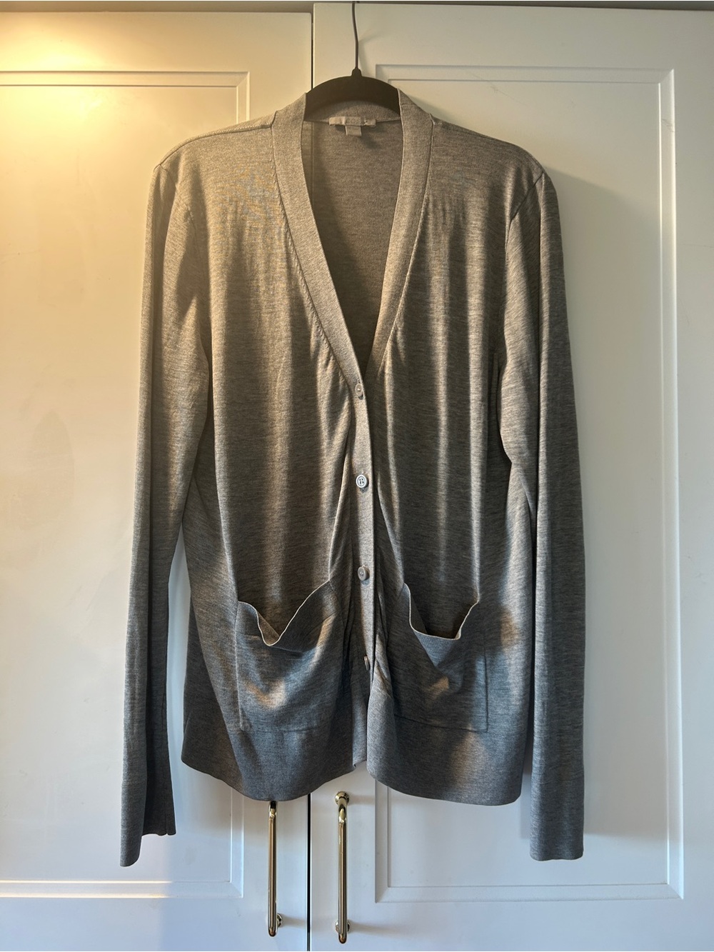COS Light Grey V-Neck Button Cardigan